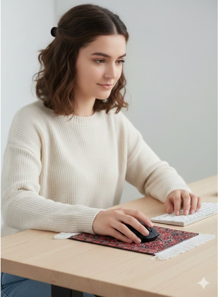 Droplyte Persian Carpet Style Coasters Mouse Pad Oriental Vintage Bohemian Rug Desk Pad Miniature Mouse Mat Coaster Table Décor for Office Home - Image 3